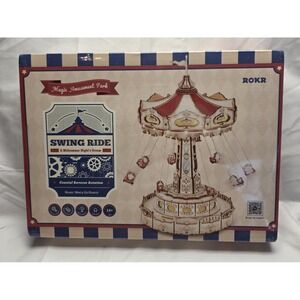 ROKR 3D Wooden Swing Ride Merry Go Round Music New in Box Sealed